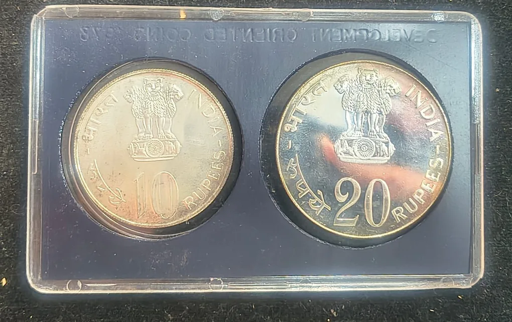 1973 Grow More Food ( 2 Coins Set) Bombay mint Rare set