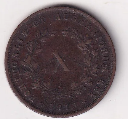 Portugal 10 Réis 1873- Maria II Rare Coin