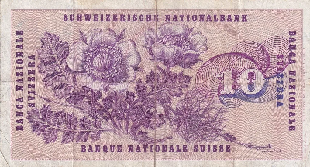 Switzerland 10 Francs (5th series) Rare Note #B-2
