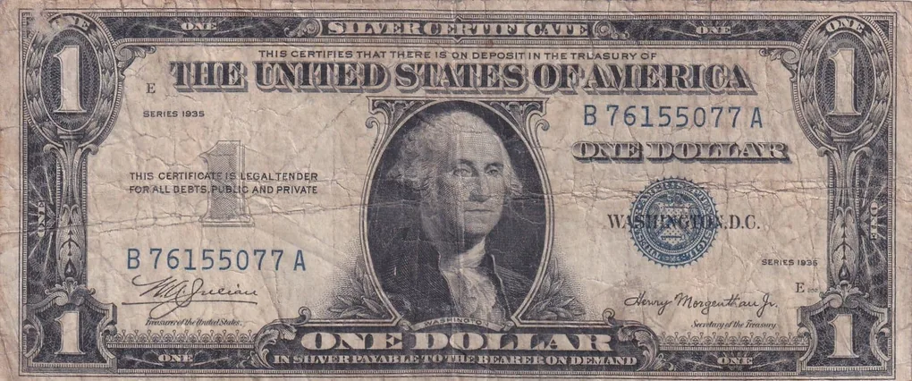 United States 1 Dollar (1935) Silver Certificate, Blue Seal Rare World Note #B2