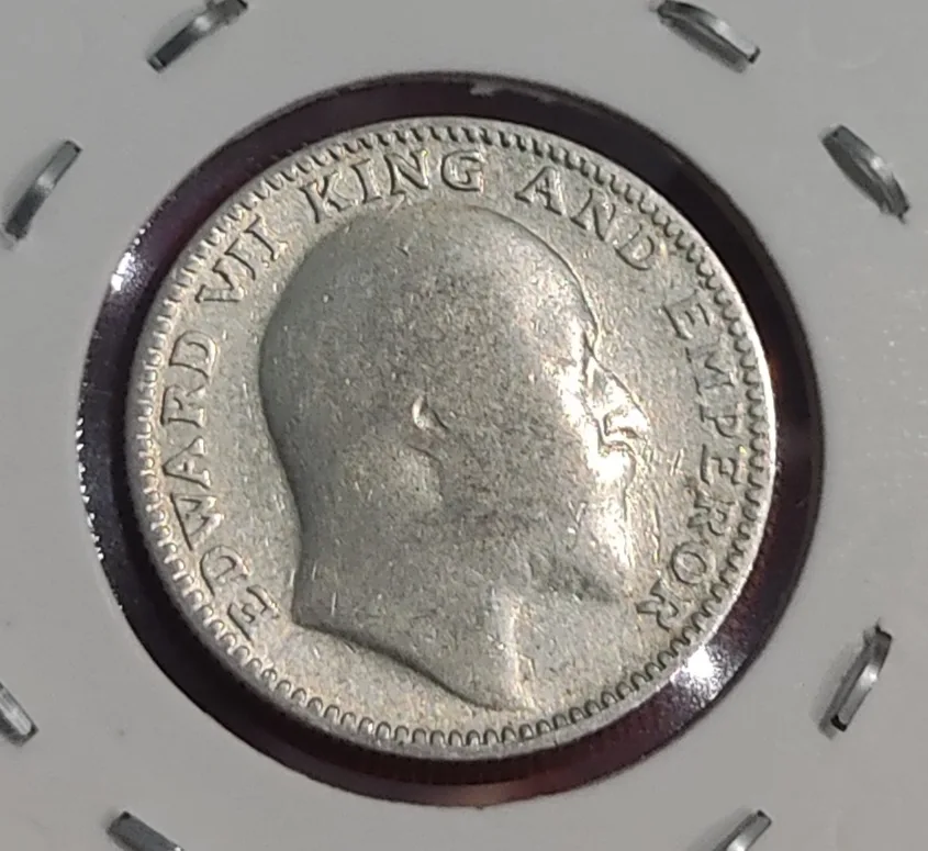 Half Rupee Silver Coin Edward VII 1910