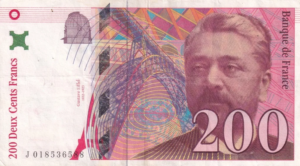 France 200 Francs Gustave Eiffel , Rare World Note #B2