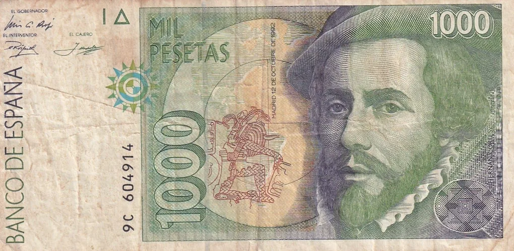 Spain 1000 Pesetas Rare World Note #B2