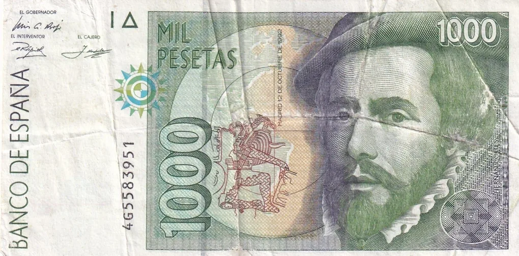 Spain 1000 Pesetas Rare World Note #B2