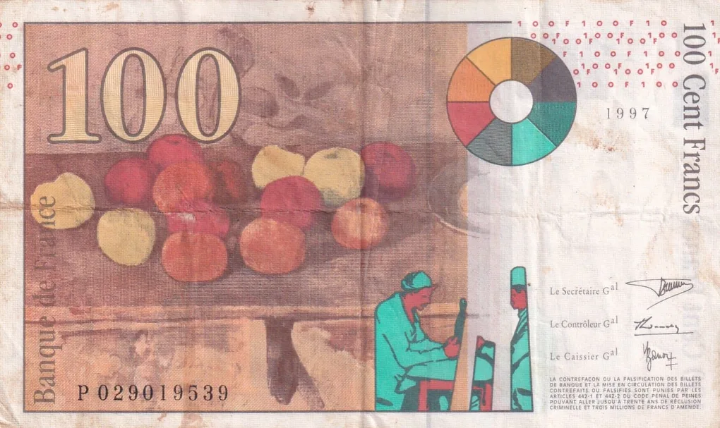 France 100 Francs Paul Cézanne Rare World Note #B2
