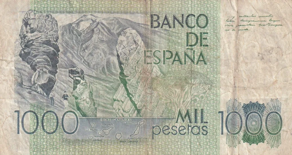 Spain 1000 Pesetas Rare World Note #B2