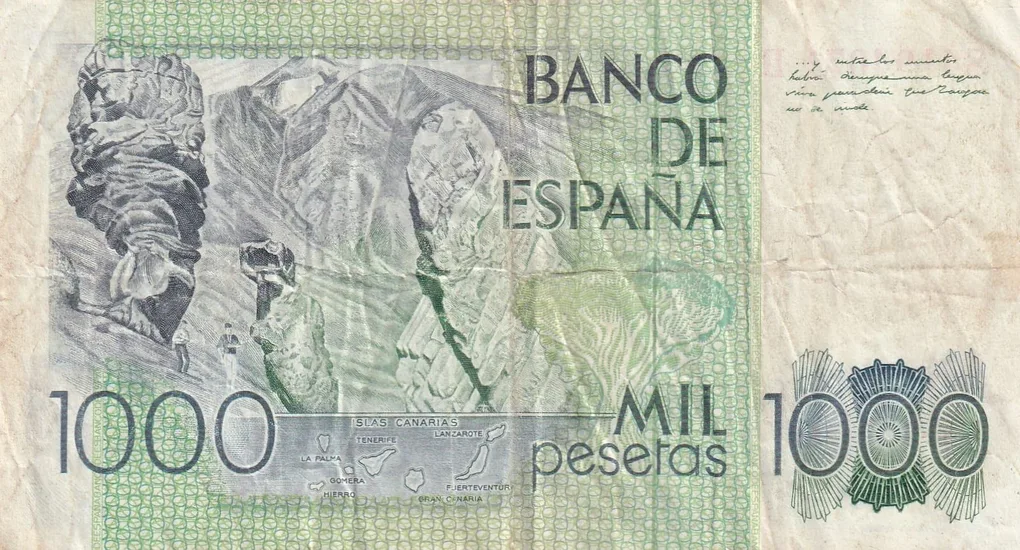 Spain 1000 Pesetas Rare World Note #B2