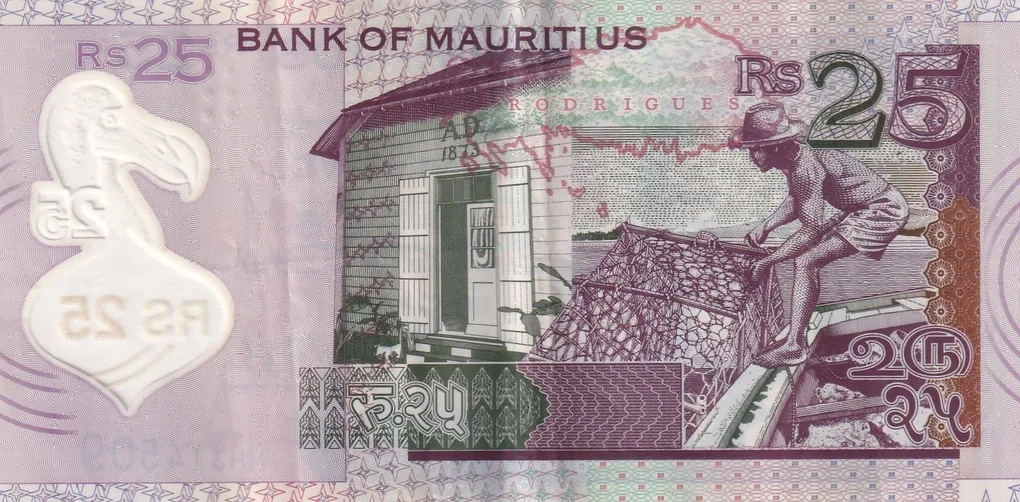 Mauritius 25 Rupees Rare Polymer World Note#B2
