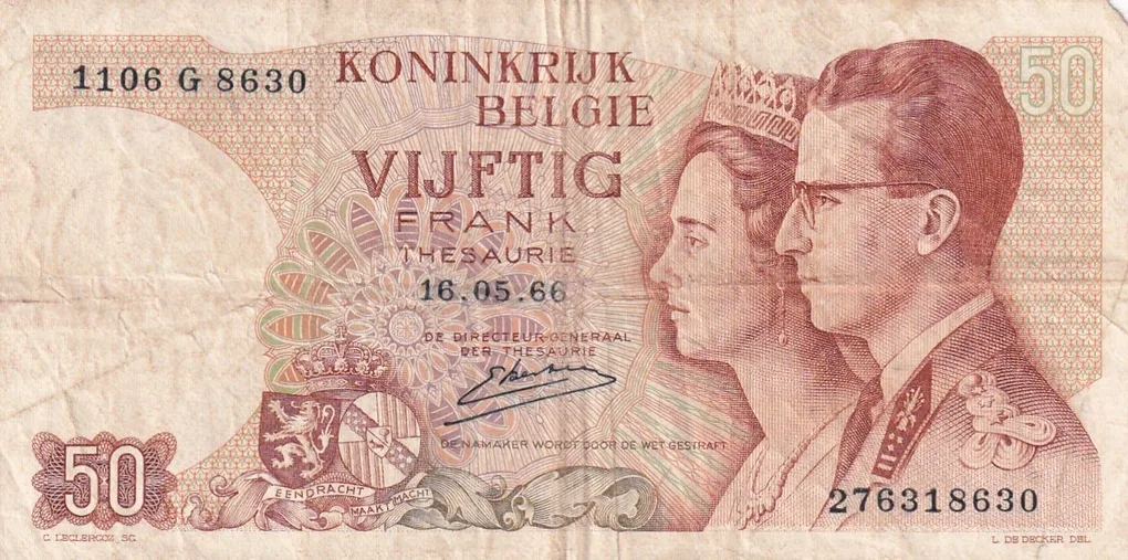 Belgium 50 Francs (Baudouin I) Rare World Note#B2