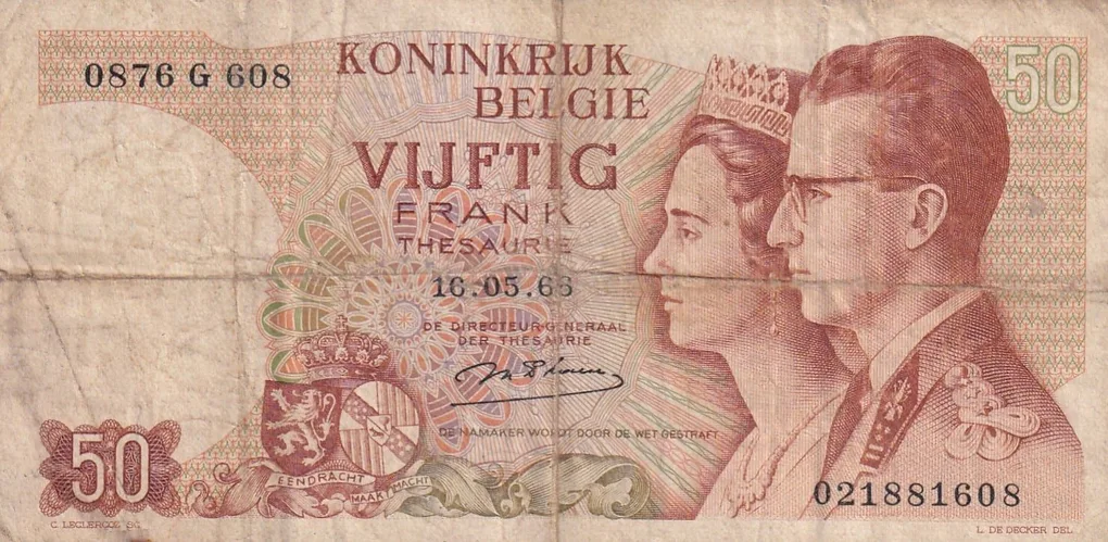 Belgium 50 Francs (Baudouin I) Rare World Note#B2