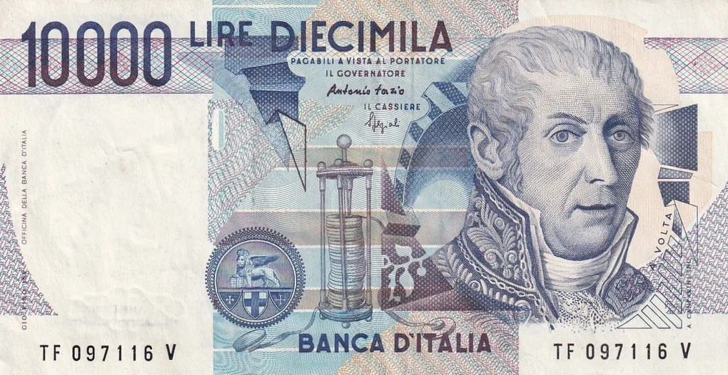 Italy 10 000 Lire (Volta) Rare World Note#B2