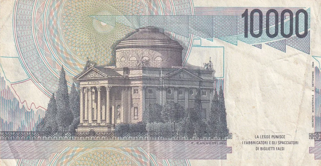 Italy 10 000 Lire (Volta) Rare World Note#B2