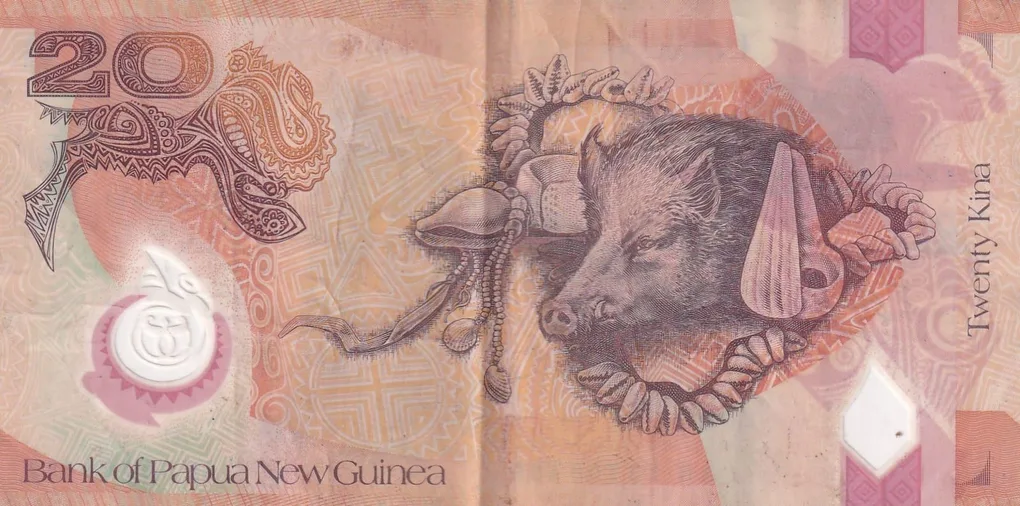 Papua New Guinea 20 Kina reduced size Rare World Polymer Note #B2