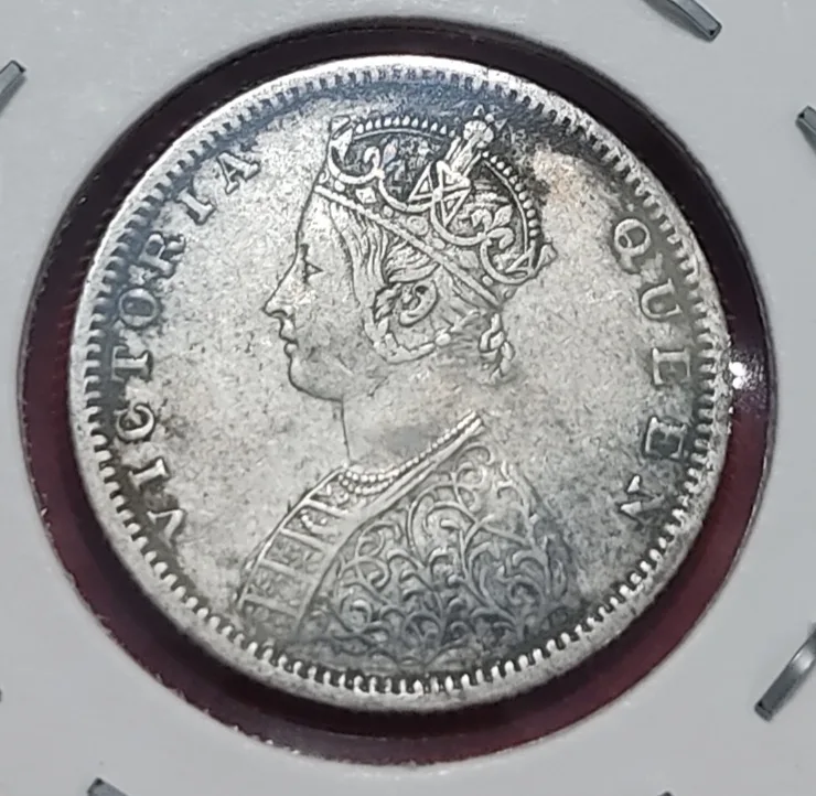 Half Rupee Silver Coin Victoria Queen 1862