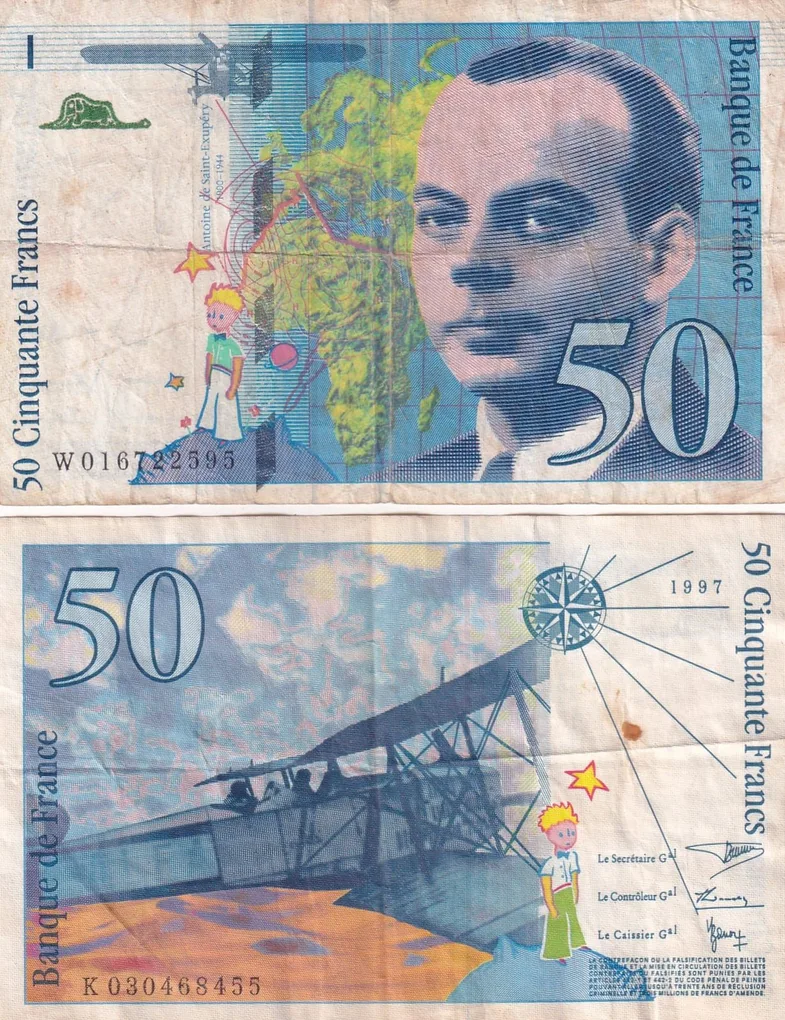 France 50 Francs - Saint-Exupéry Rare Note #Q