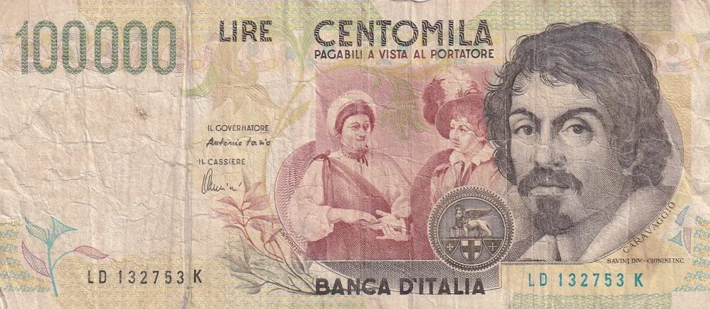 Italy 100 000 Lire (Caravaggio) Rare World Note#B2