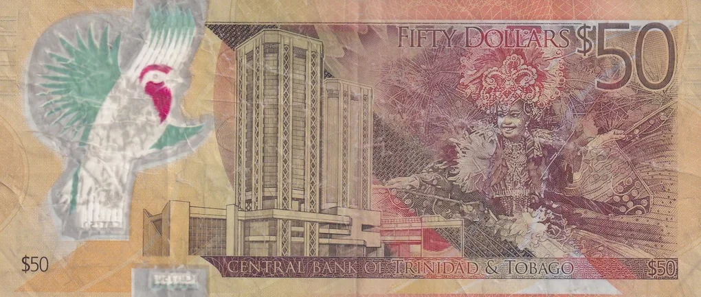 Trinidad and Tobago 50 Dollars Central Bank Golden Jubilee Rare Polymer World Note #B2