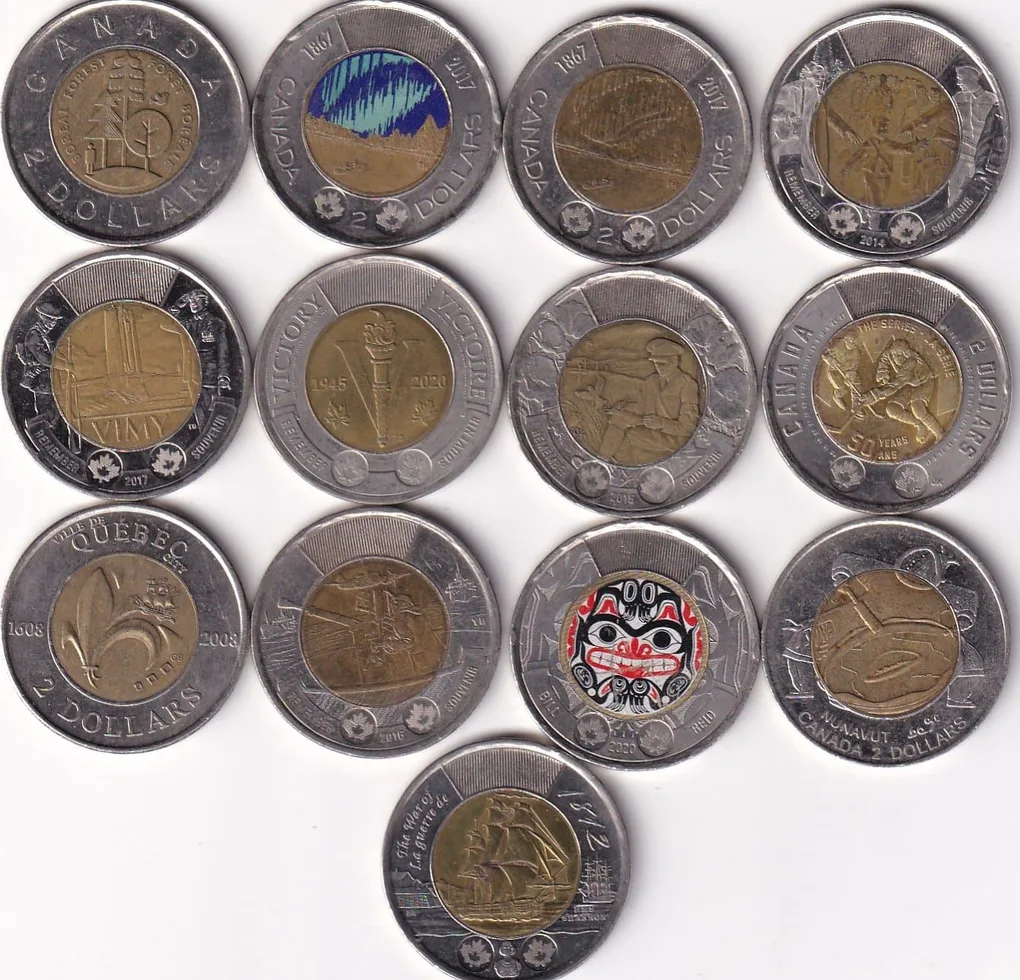 13 Different Canada 2 Dollars (13 PCS ) Commemorative Coin Set #Z-96