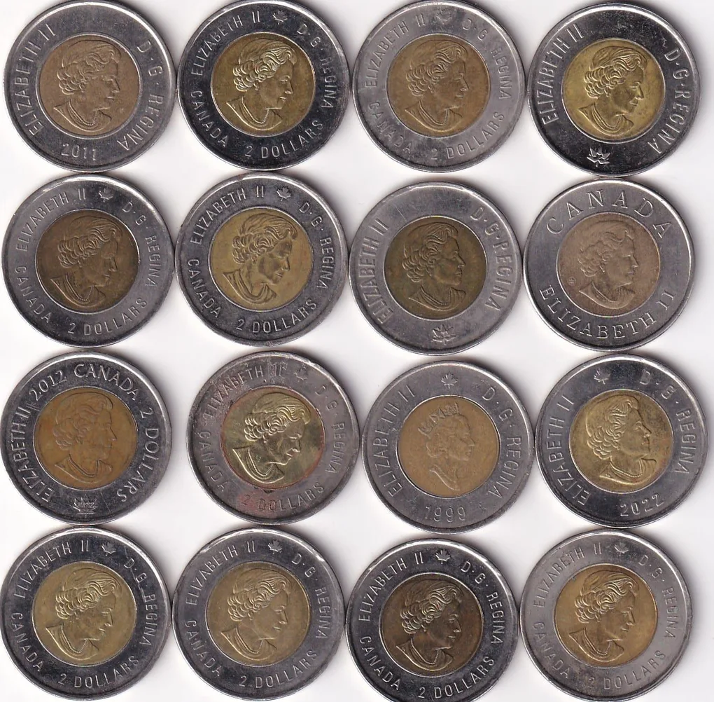 16 Different Canada 2 Dollars (16 PCS ) Commemorative Coin Set #Z-100