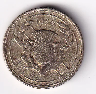 United Kingdom 2 Pounds 1986 (Elizabeth II; Commonwealth Games) Commemorative Coin #Z-121