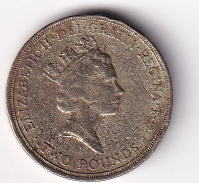 United Kingdom 2 Pounds 1986 (Elizabeth II; Commonwealth Games) Commemorative Coin #Z-121
