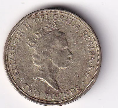 United Kingdom 2 Pounds 1986 (Elizabeth II; Commonwealth Games) Commemorative Coin #Z-122
