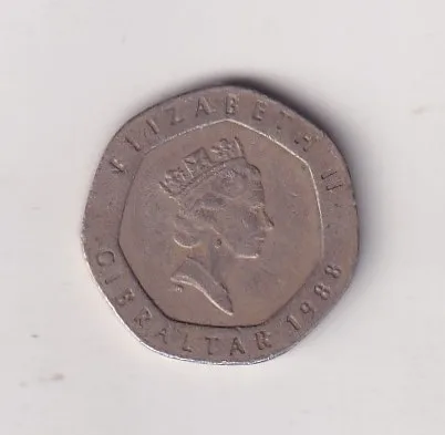 United Kingdom › Gibraltar 20 Pence 2003 - Elizabeth II Our Lady of Europa Bimetallic Rare Coin #Z-152