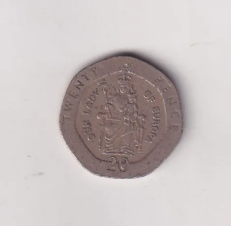 United Kingdom › Gibraltar 20 Pence 2003 - Elizabeth II Our Lady of Europa Bimetallic Rare Coin #Z-152