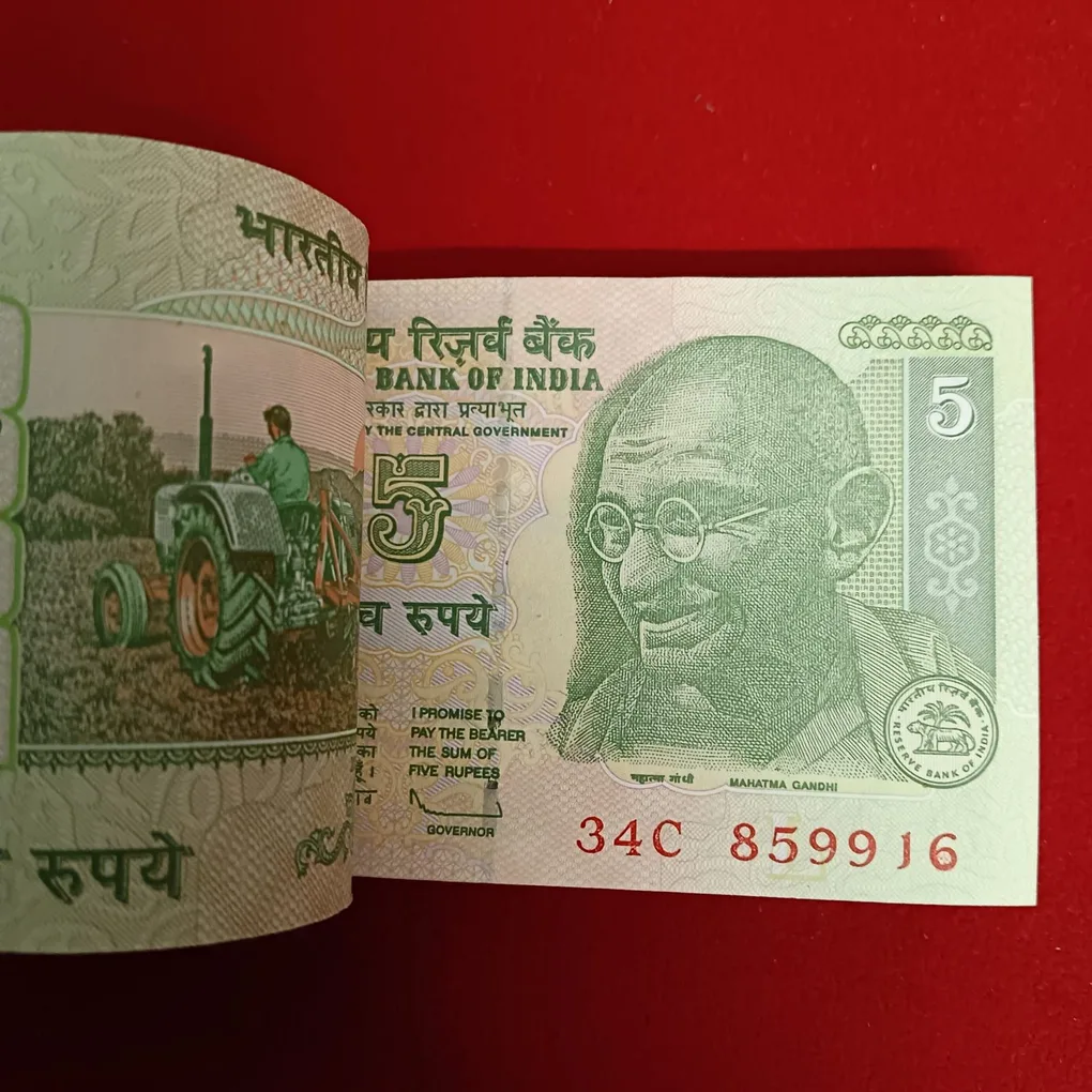 Five Rs Rare Mahatma Gandhi Full Bundle Governor D.Subaraw Gem Unc Condition 2009 Year 859901