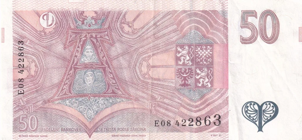 Czech 50 Korun Rare Note #B2