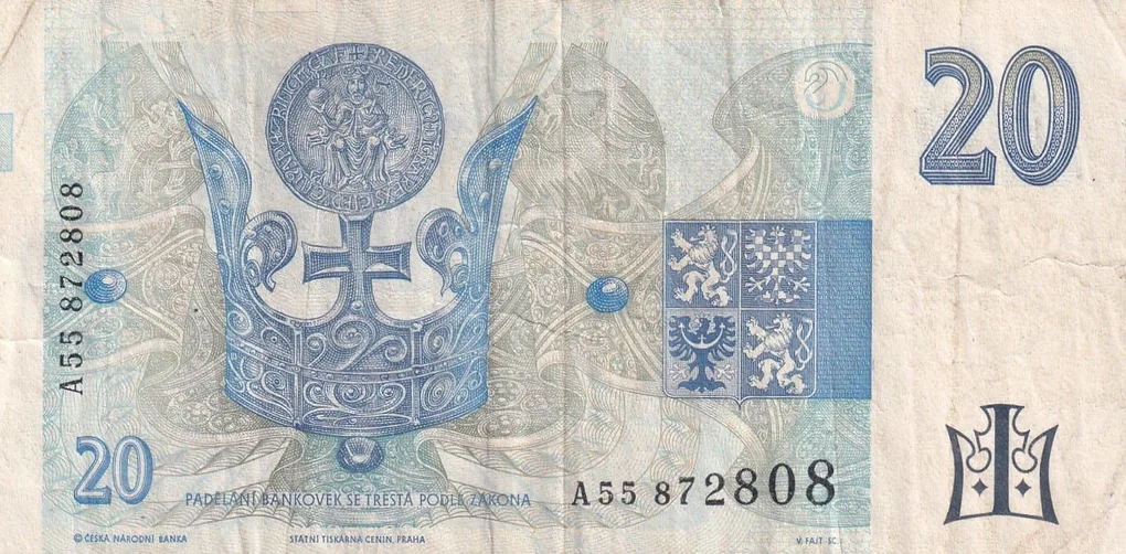Czech Republic 20 Korun Rare World Note#B2