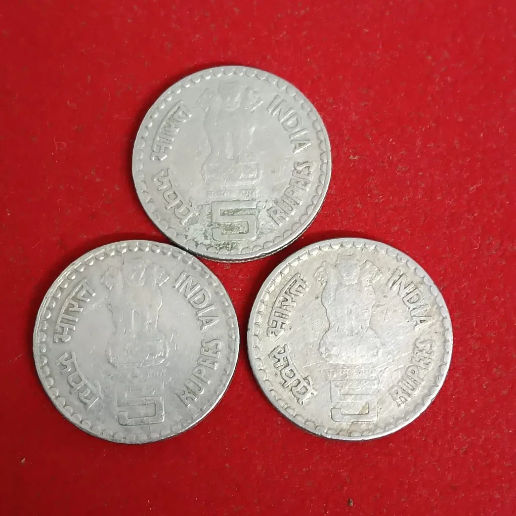 Five Rs Rare Coin K . Kamaraj 1903-1975 Year Bombay Mint 3 Pcs Given