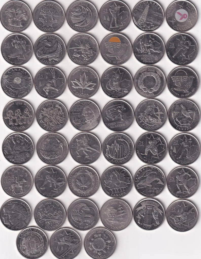 45 Different Commemorative Rare Canada 25 Cent Commemorative Coin (45 Coin Set ) #Z-132