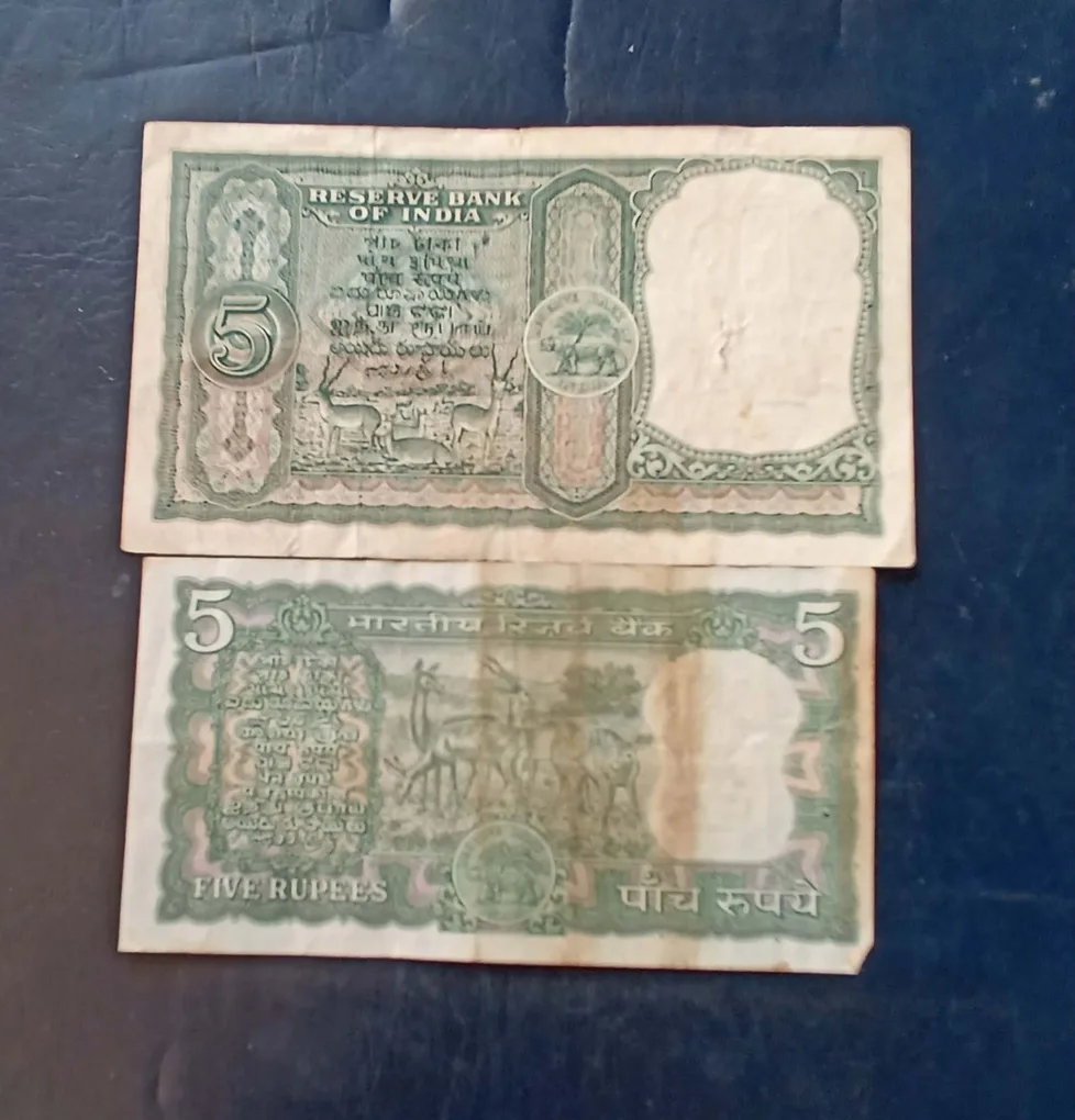 Reserve Bank of India Denominaton 5₹two different variety Same and similar set are available