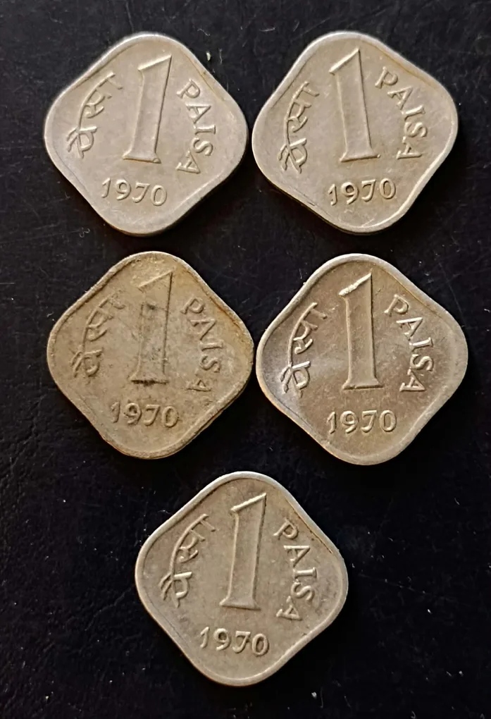 Republic India Denominaton 1 paise Metal aluminium Year 1970 Kolkata mint Same and similar piece available