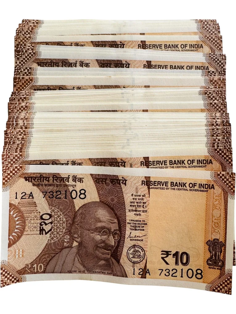 Rs 10 India Banknote 100 Banknotes Ending 108 100 Notes Unique and Rare