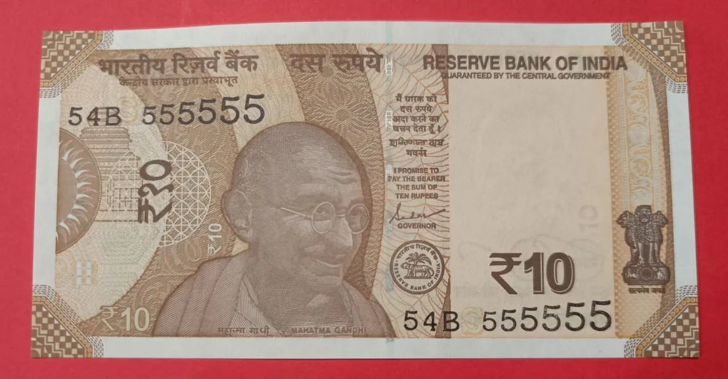 10 Rs 555555 Super Fancy Serial Number GEM UNC Condition in New Note