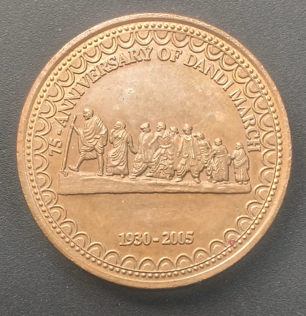 75 Anniversary Of Dandi March 1930-2005 Mahatma Gandhi Medallion Token (Weight 67.12 g) Rare Medal#D-220