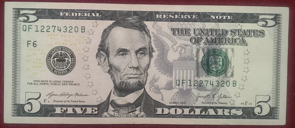 United States 5 Dollars (Federal Reserve) Rare Note #B-2