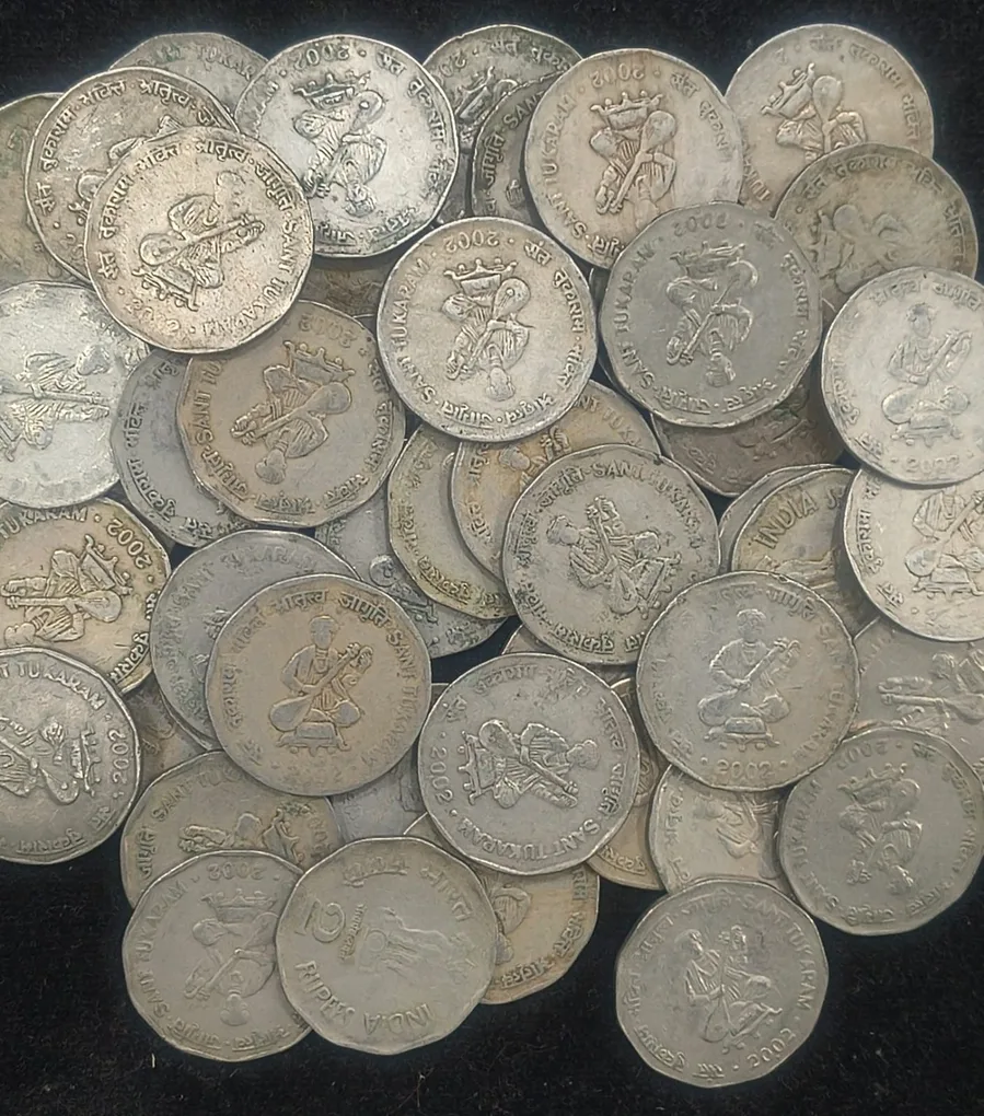India 2 Rupees 2002 (Sant Tukaram) Rare (10 Pcs Lott)