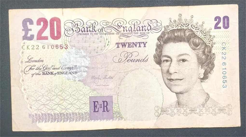 England 20 Pounds (Elizabeth II Sir Edward Elgar) Old Issue Rare World Note #B2