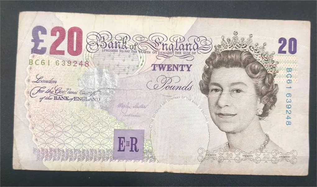 England 20 Pounds (Elizabeth II Sir Edward Elgar) Old Issue Rare World Note #B2