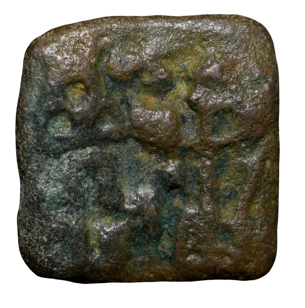 Cast Copper Kakani of Sunga Kingdom Universal(2nd cen BC) Type Multiple symbols