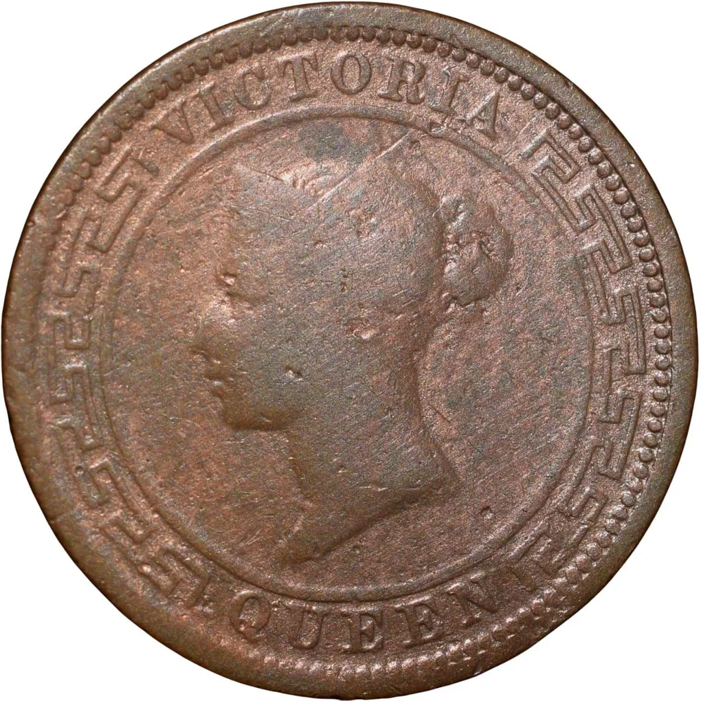 Copper 1/2 Cent of Victoria (AD 1891) from Ceylon(Sri Lanka) Rare