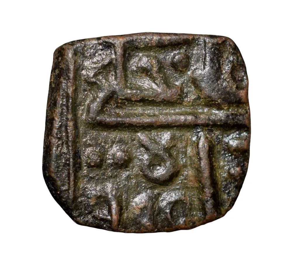 Copper 1/4 Falus of Ghiyath Shah(AD1469-1500) of Malwa Sultanate M92 About Mint Grade