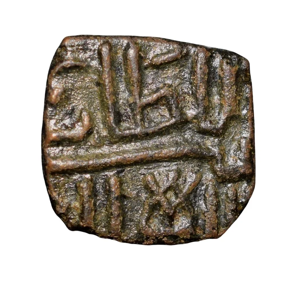 Copper 1/4 Falus of Ghiyath Shah(AD1469-1500) of Malwa Sultanate M92 About Mint Grade
