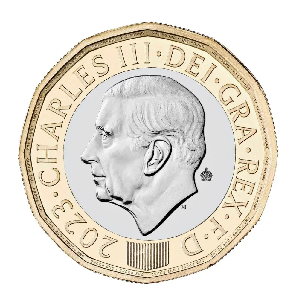United Kingdom 1 Pound 2023 (Charles III Honey Bees) Rare UNC Bimetallic Coin