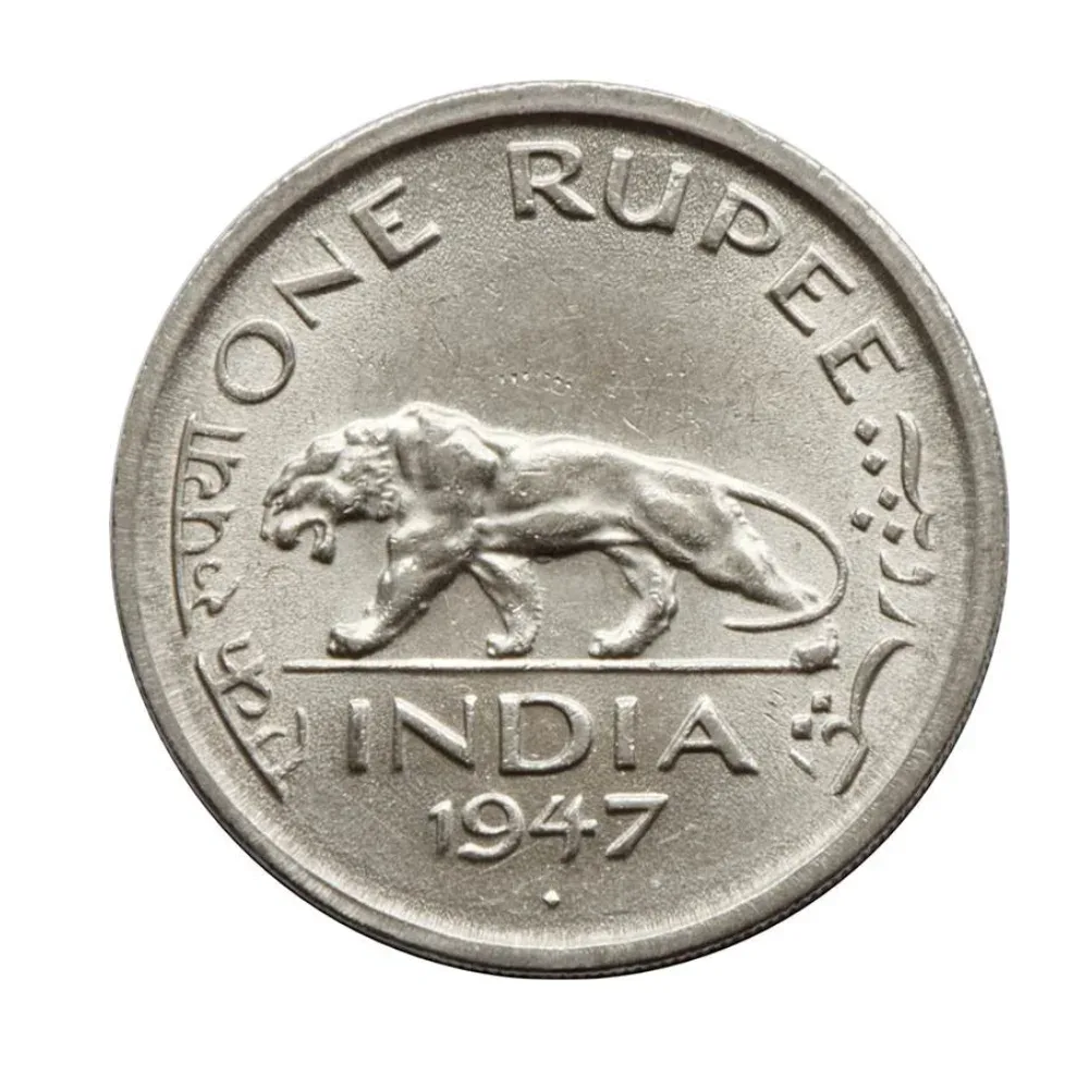 British India 1 Rupee 1947 George VI Rare Unc Coin