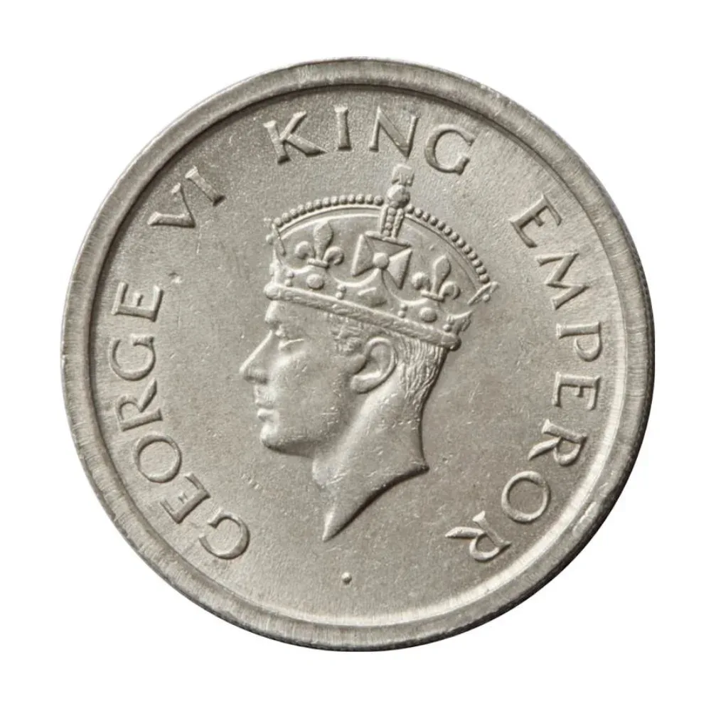 British India 1 Rupee 1947 George VI Rare Unc Coin
