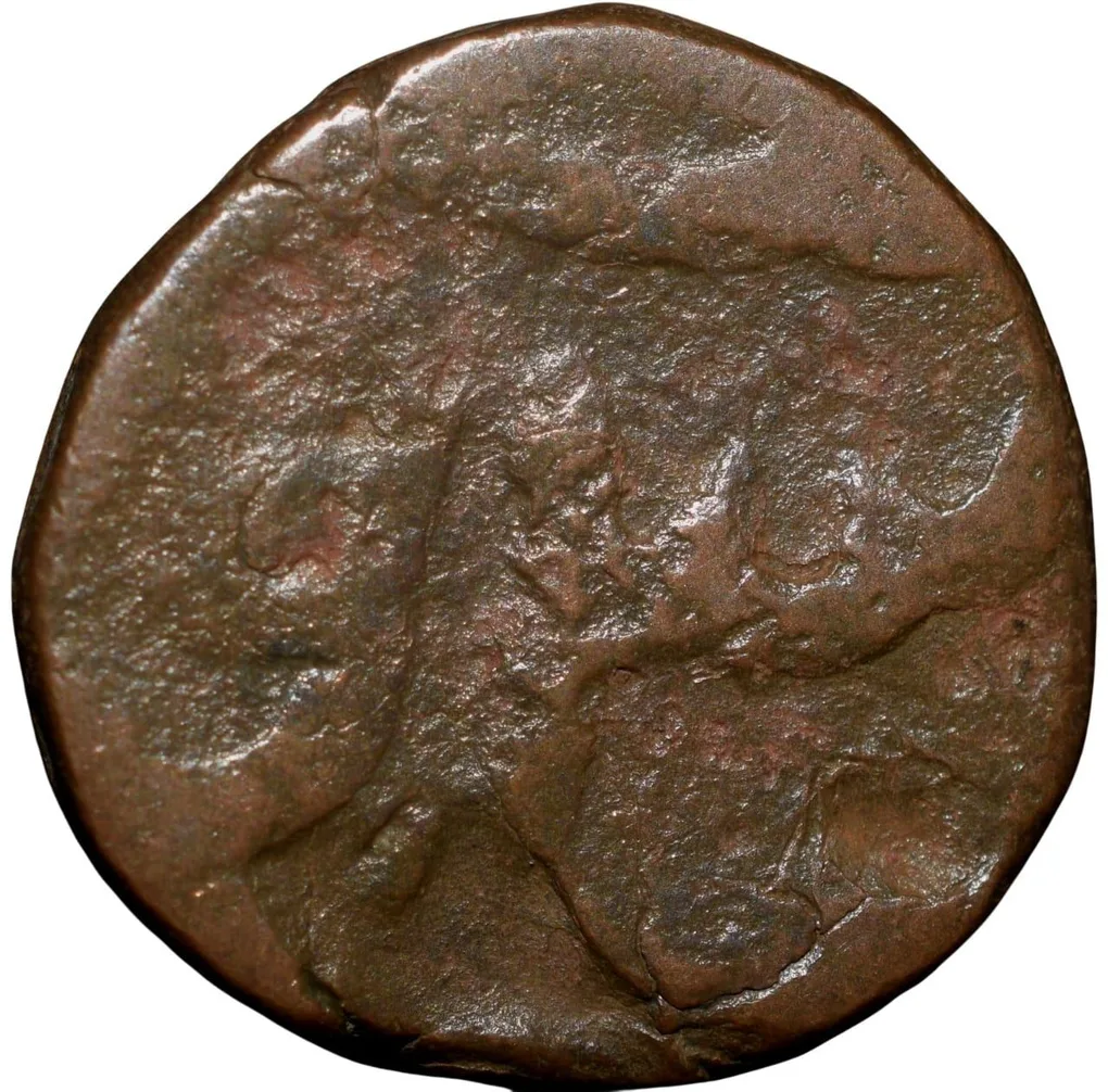 Copper Paisa of Dhar State(17th - 18th Cen.AD) Anonymous Type Lord Hanumana Series